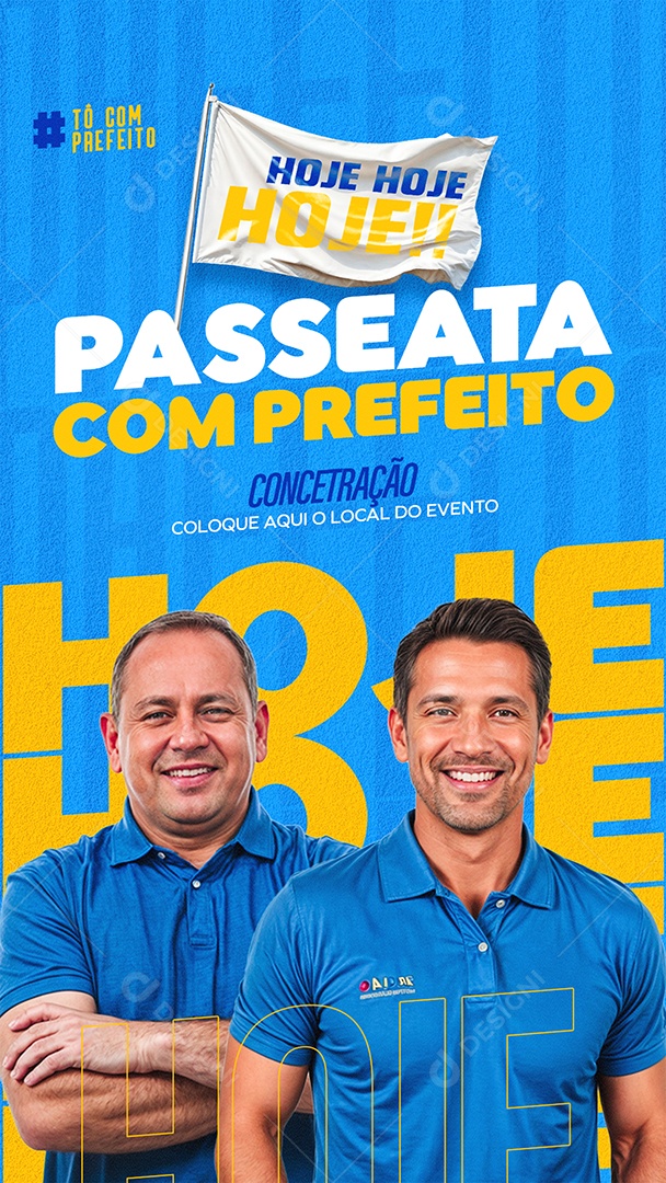 Story Política Hoje Passeata com Prefeito Social Media PSD Editável