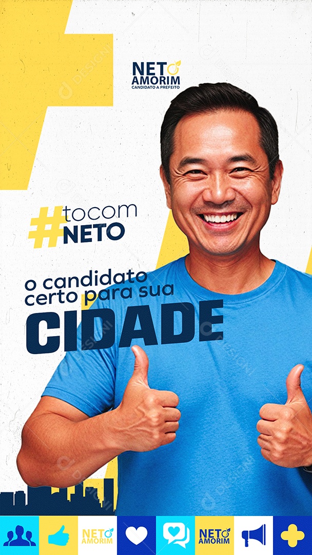 Story Política tom com Ele o Candidato Certo Social Media PSD Editável