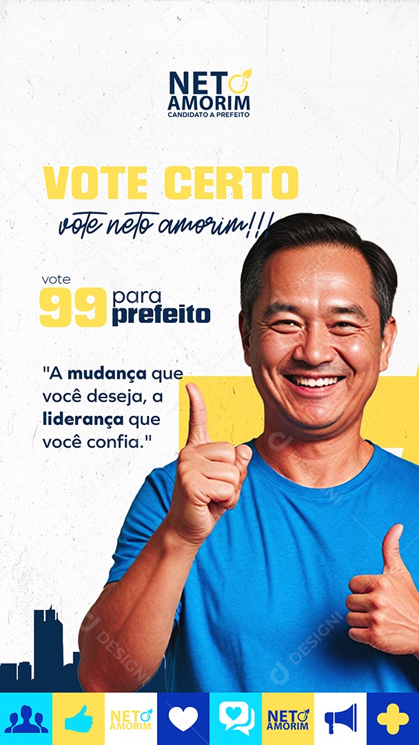 Story Política Vote Certo a Mudança que Você Deseja Social Media PSD Editável