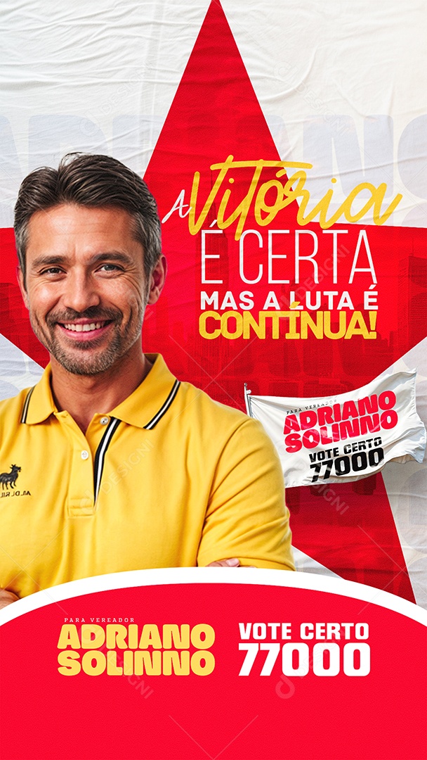 Story Política a Vitória é Certa mas a Luta é Contínua Social Media PSD Editável