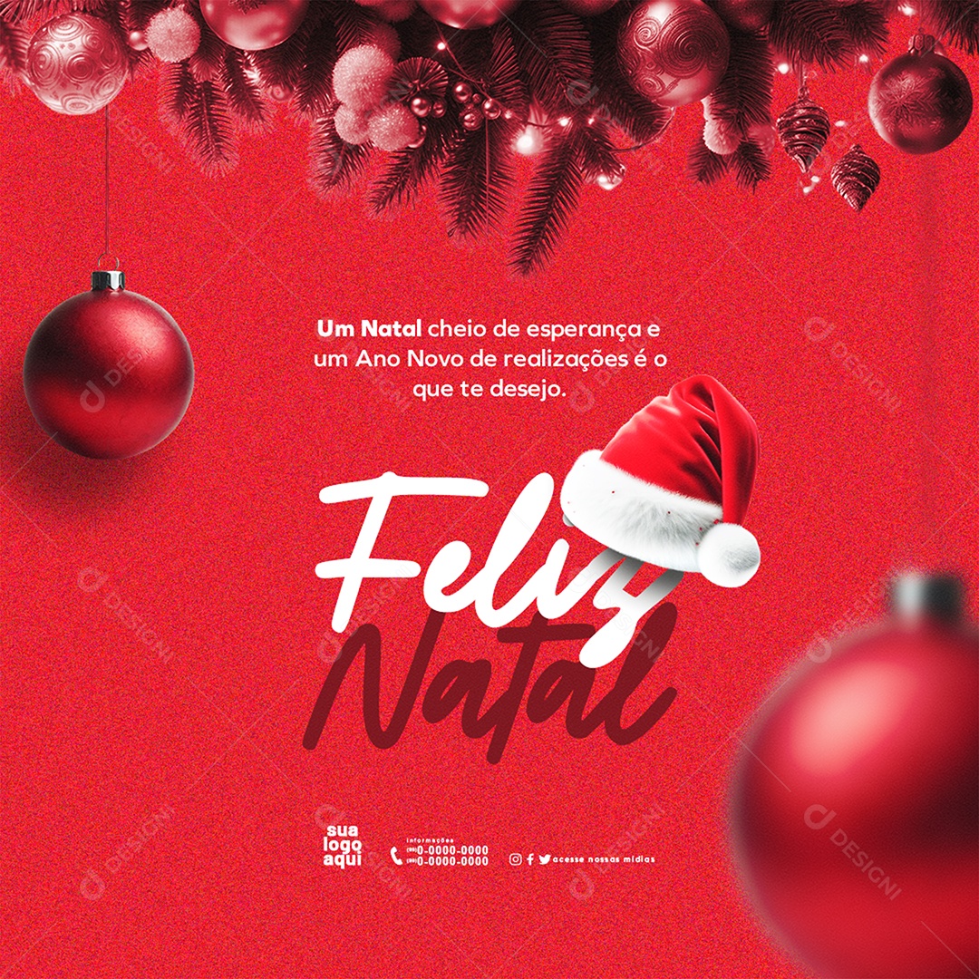 Feliz Natal 25 de Dezembro Social Media PSD Editável