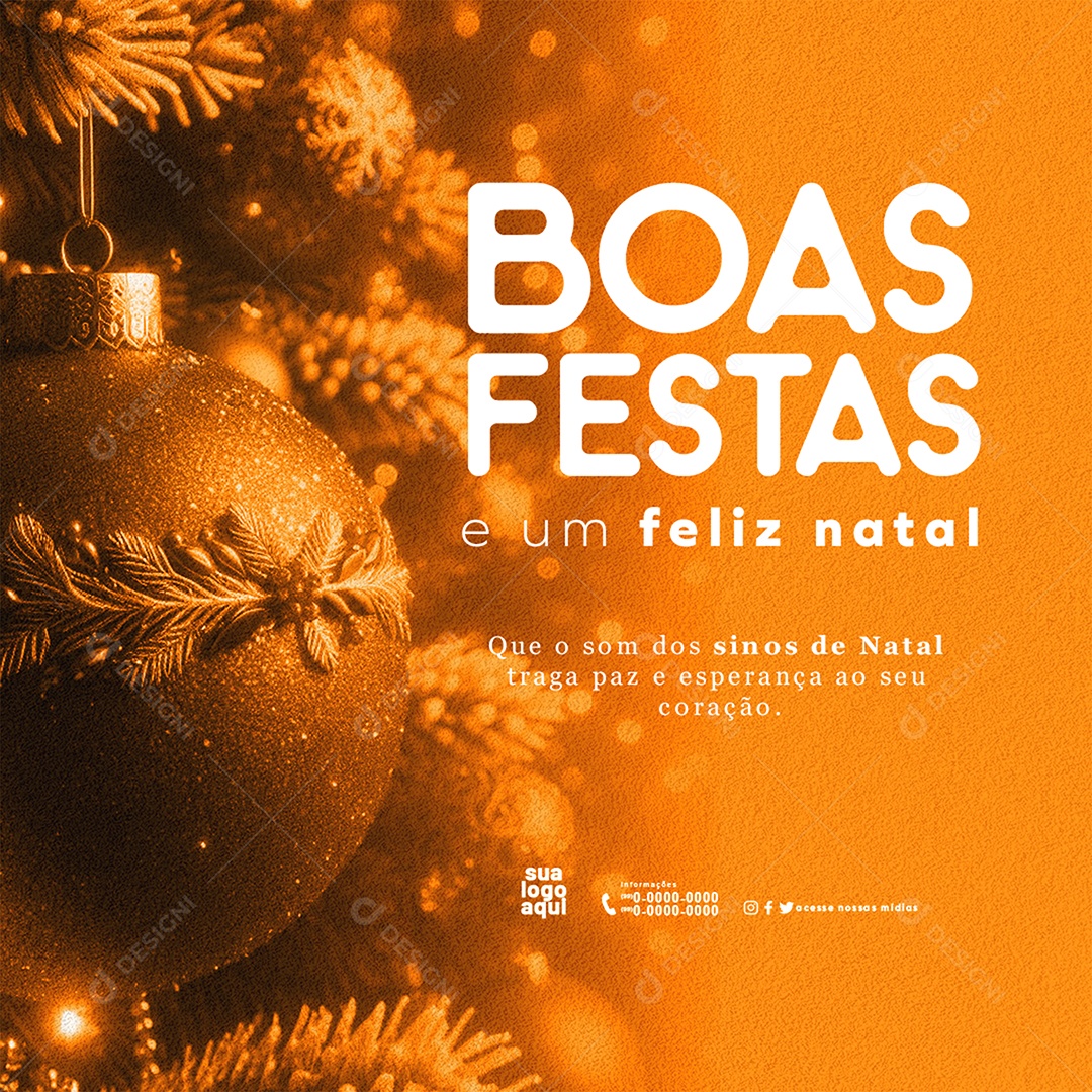 Feliz Natal 25 de Dezembro que o Som Traga Paz e Esperança Social Media PSD Editável