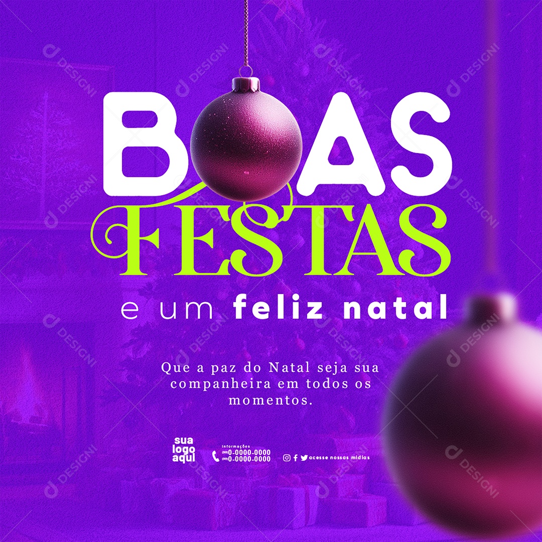 Feliz Natal 25 de Dezembro Boas Festas Social Media PSD Editável