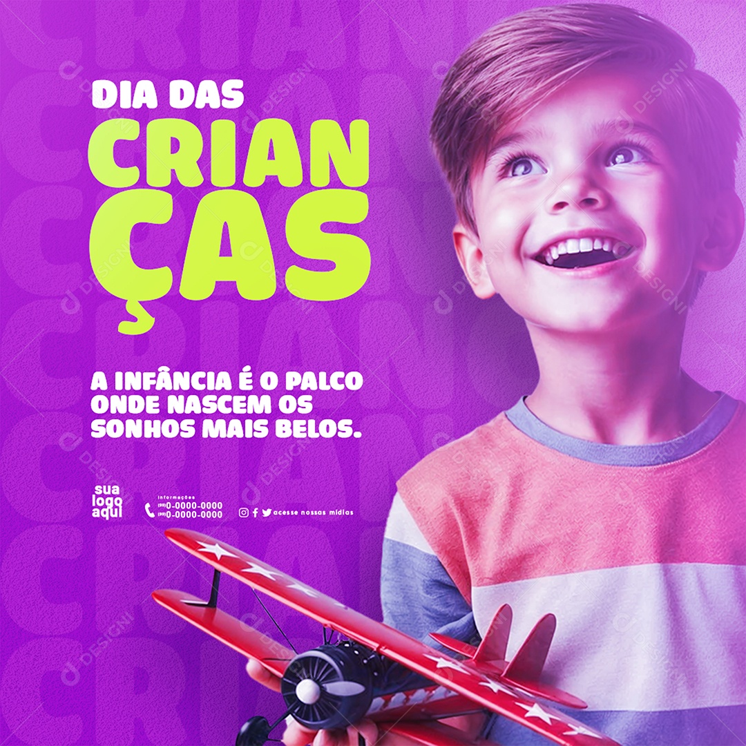 Dia das Crianças 12 de Outubro a Infância é o Palco Social Media PSD Editável