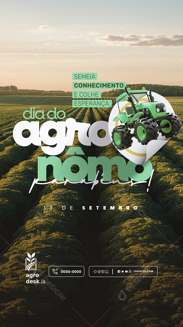 Story Dia do Agrônomo 13 de Setembro Parabéns Social Media PSD Editável