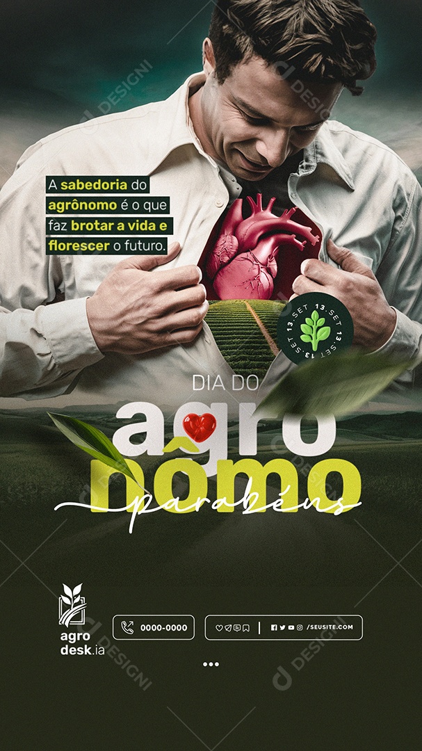 Story Dia do Agrônomo 13 de Setembro Parabéns Social Media PSD Editável