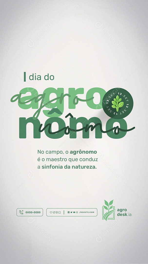 Story Dia do Agrônomo 13 de Setembro no Campo Social Media PSD Editável