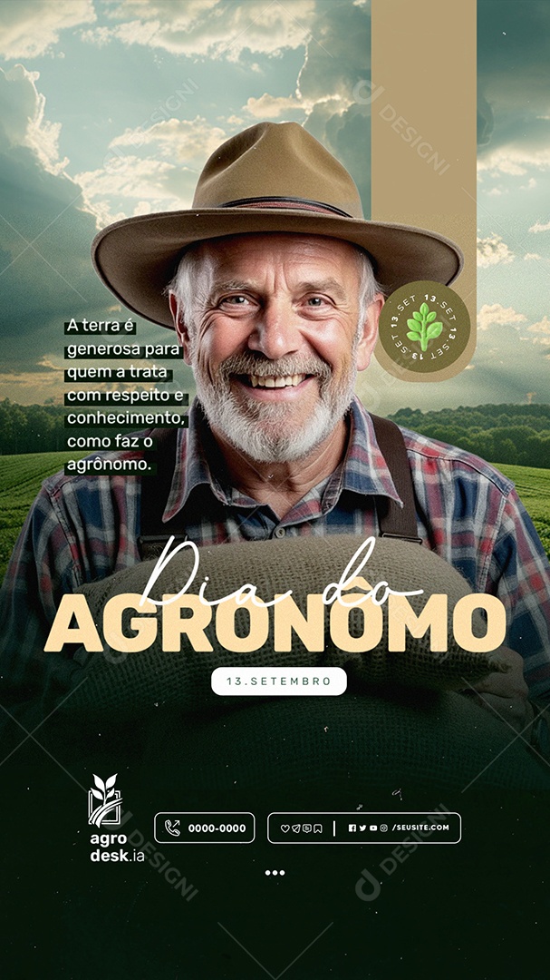Story Dia do Agrônomo 13 de Setembro Social Media PSD Editável