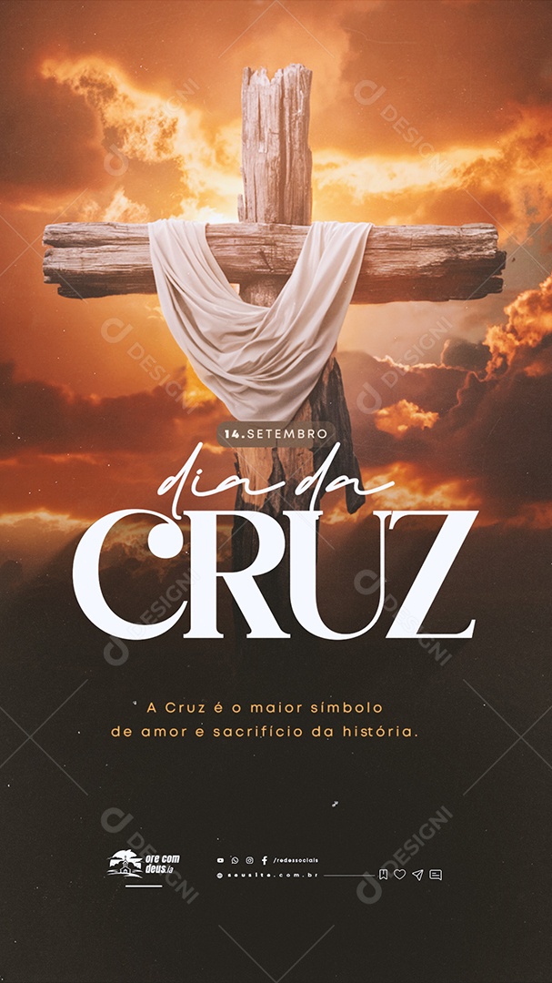 Story Dia da Cruz 14 de Setembro o Maior Símbolo de Amor e Sacrifício Social Media PSD Editável