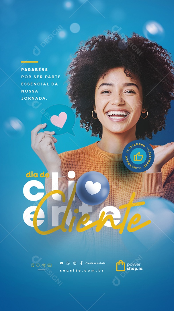 Story Dia do Cliente 15 de Setembro Social Media PSD Editável