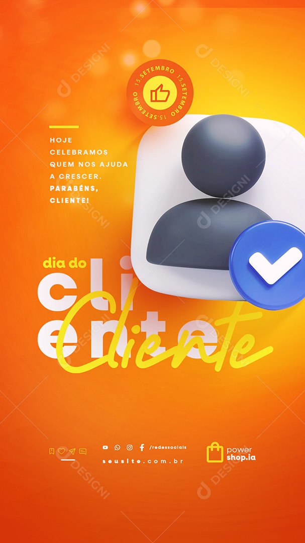 Story Dia do Cliente 15 de Setembro Social Media PSD Editável