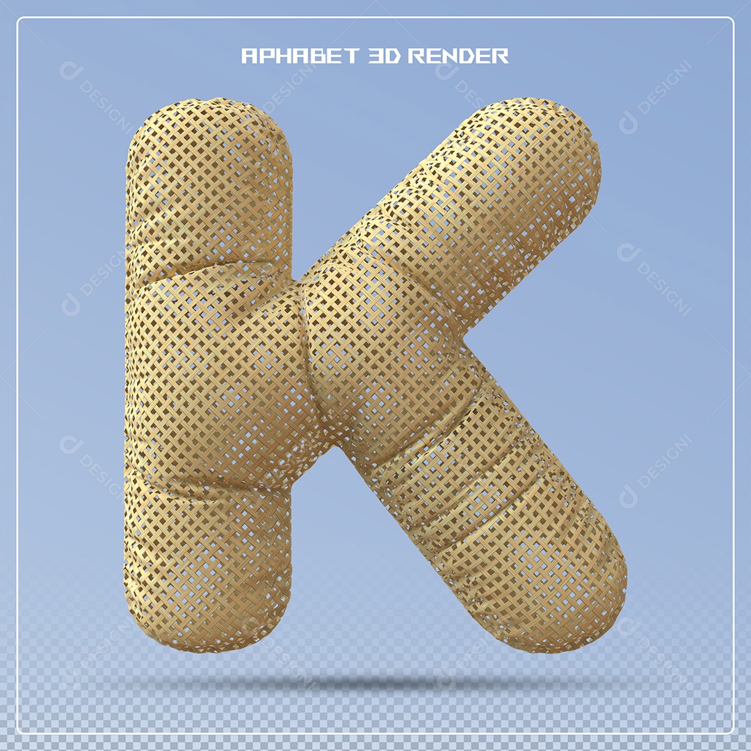 Letra 3D K Balão Dourado Elemento Para Composição PSD