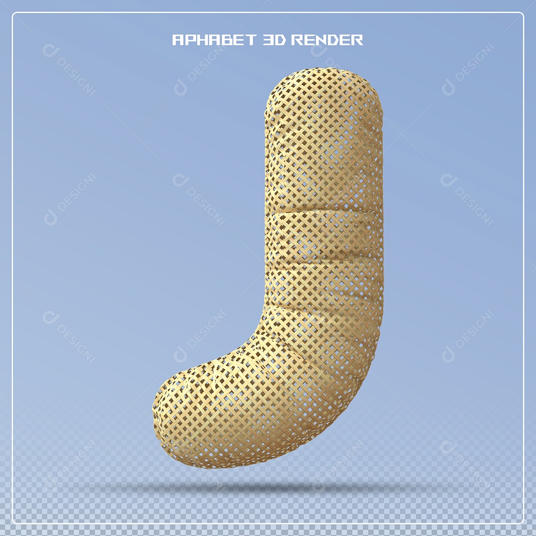 Letra 3D J Balão Dourado Elemento Para Composição PSD