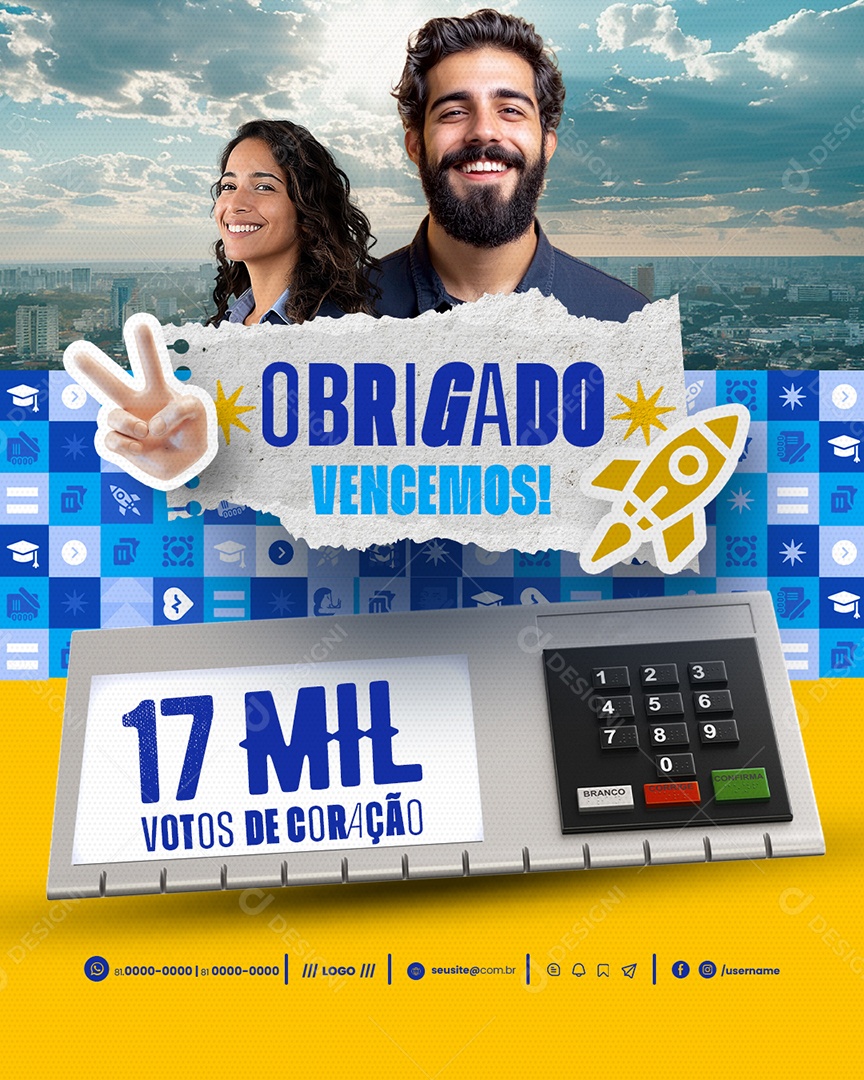 Política Vencemos Social Media PSD Editável