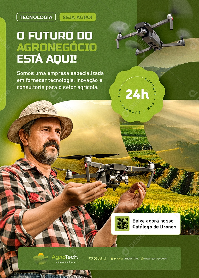 Flyer Agronegócios O Futuro Está Aqui Social Media PSD Editável