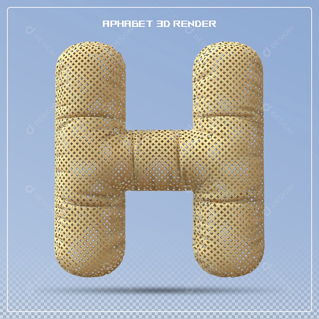 Letra 3D H Balão Dourado Elemento Para Composição PSD