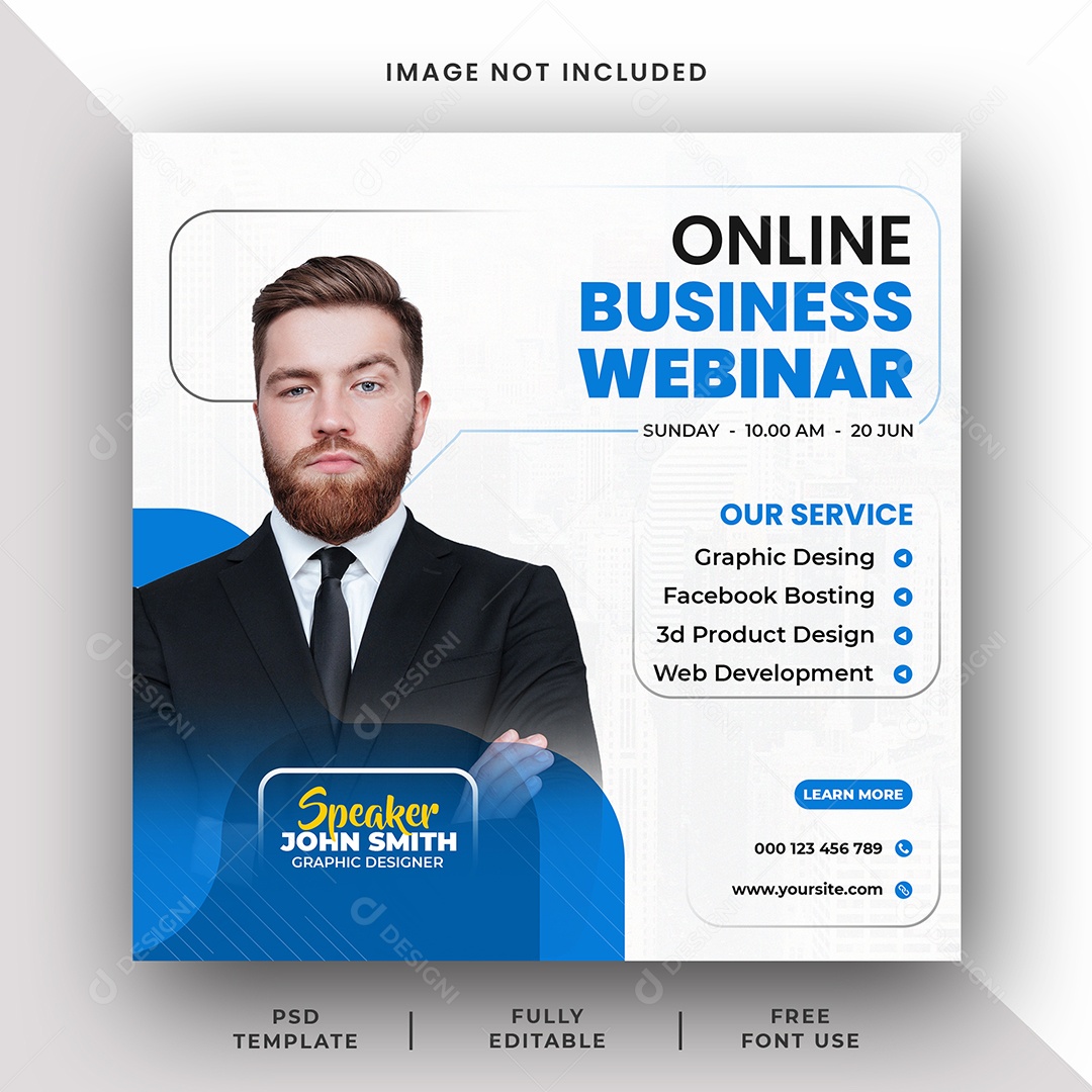 Imobiliária Webinar De Negócios Online Social Media PSD Editável