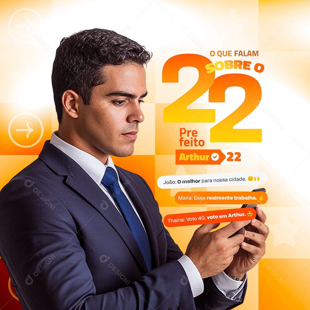 Política Prefeito Arthur O Melhor para Nossa Cidade Social Media PSD Editável