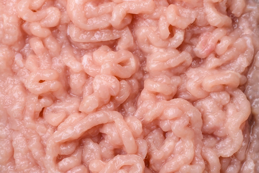 Carnes vermelhas crua moída sobre mesa de pedra