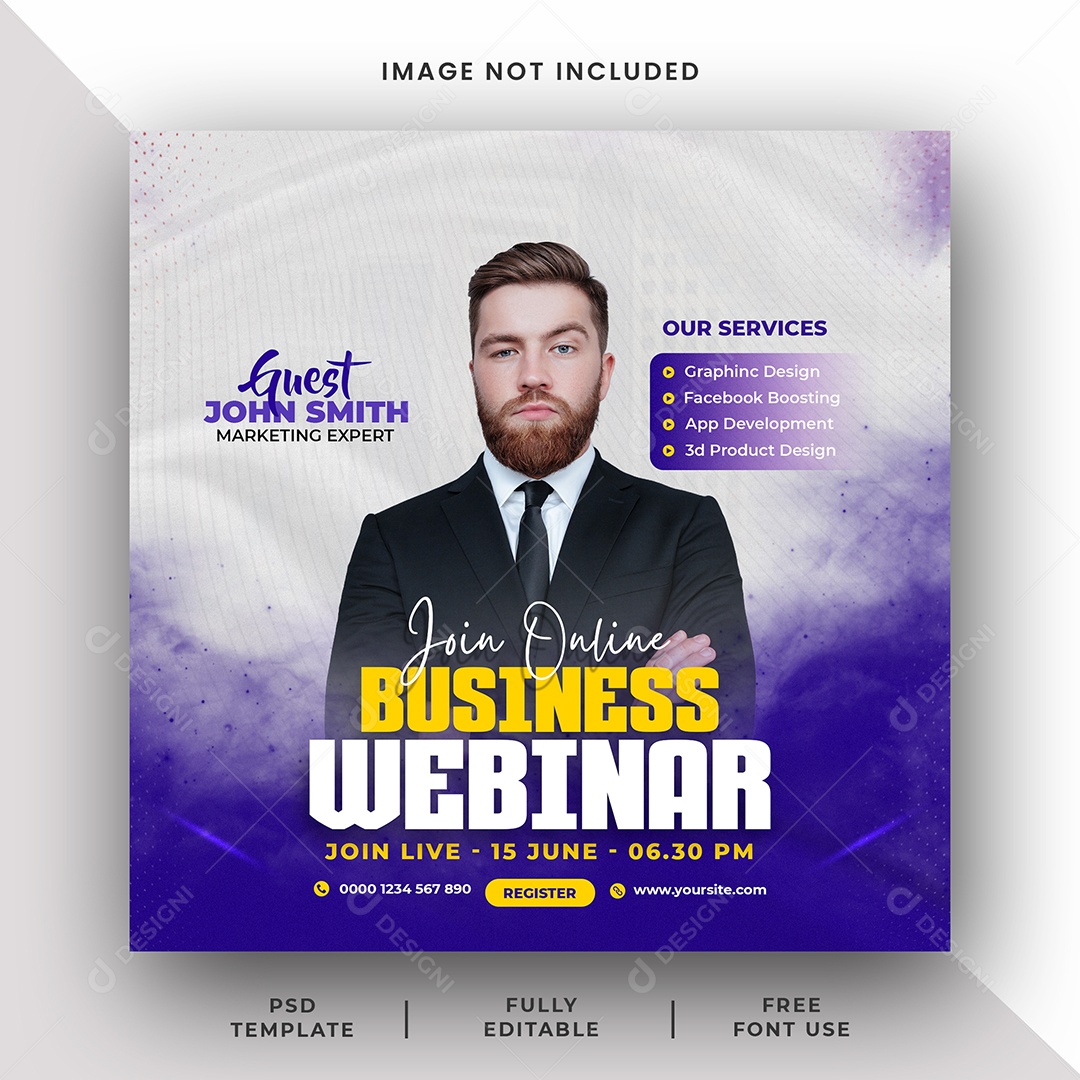 Agência de Negócios Webinar Social Media PSD Editável