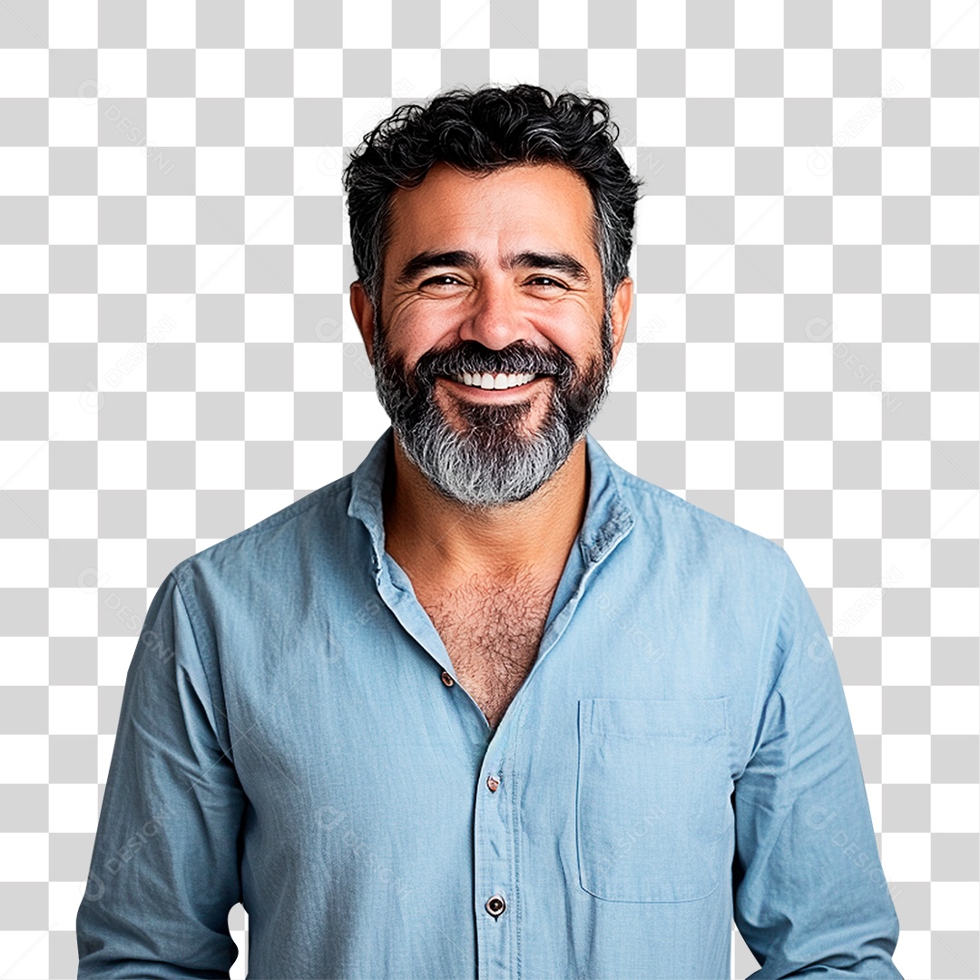 Homem Camisa Azul Novembro Azul PNG Transparente