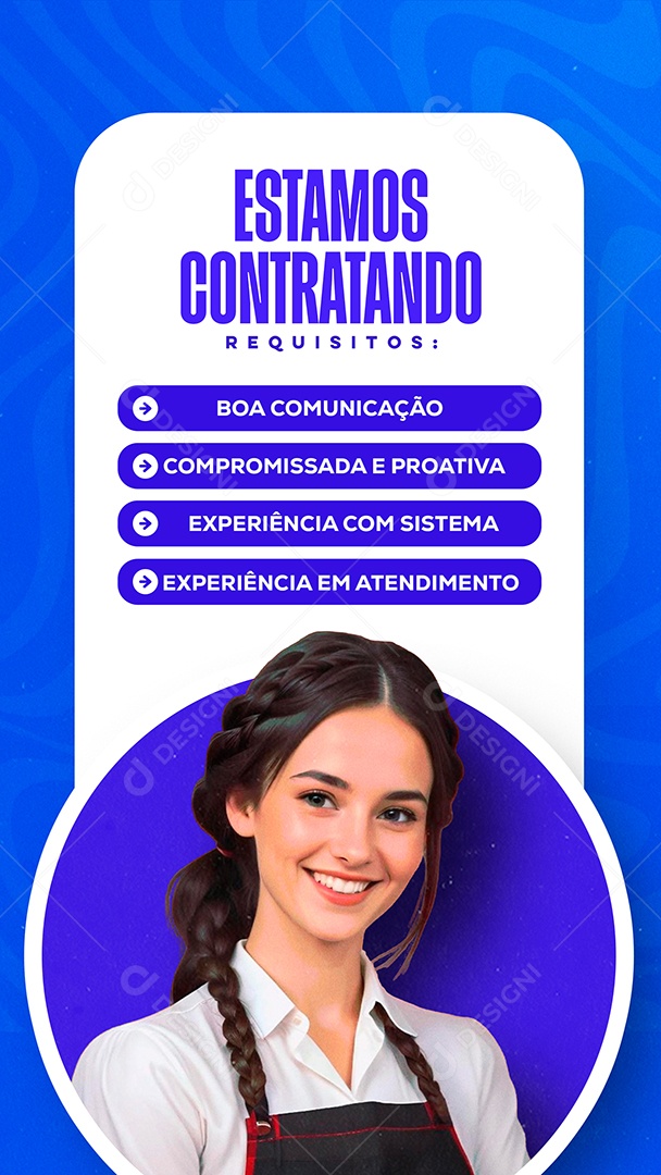 Story Estamos Contratando Requisitos Social Media PSD Editável