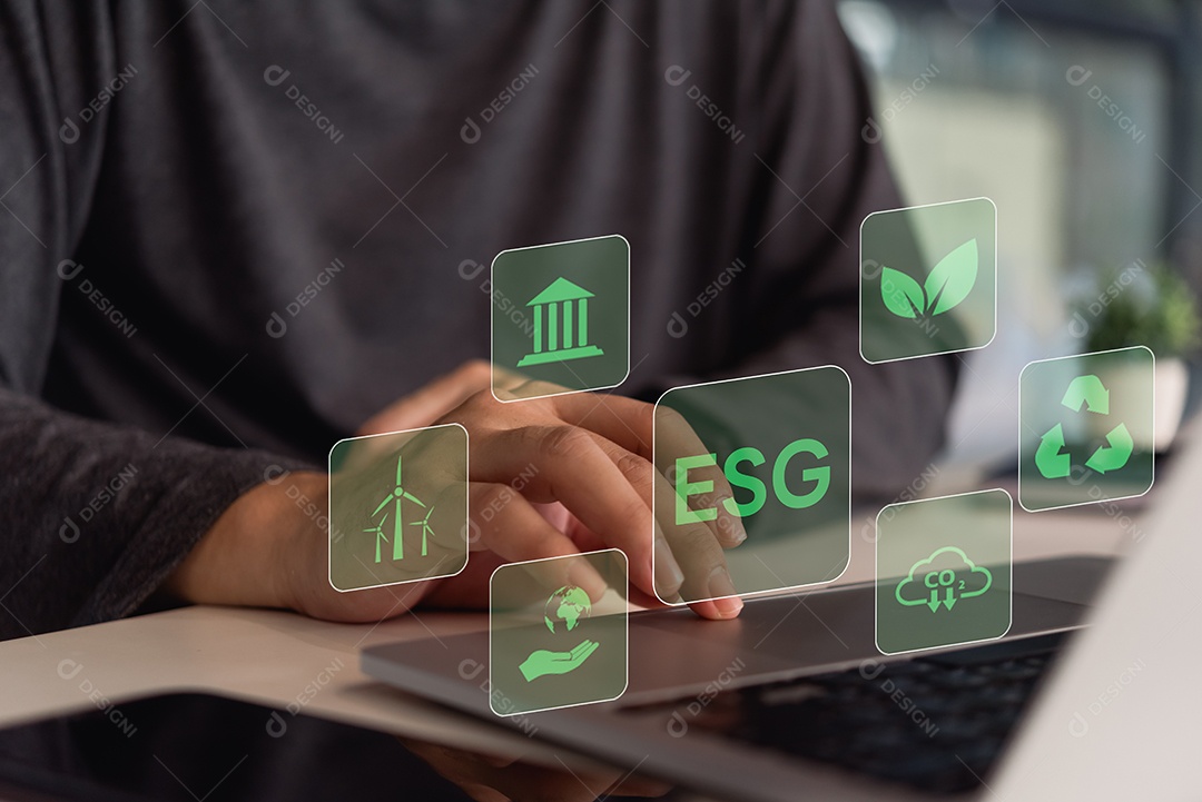 Empresário sobre um escritório