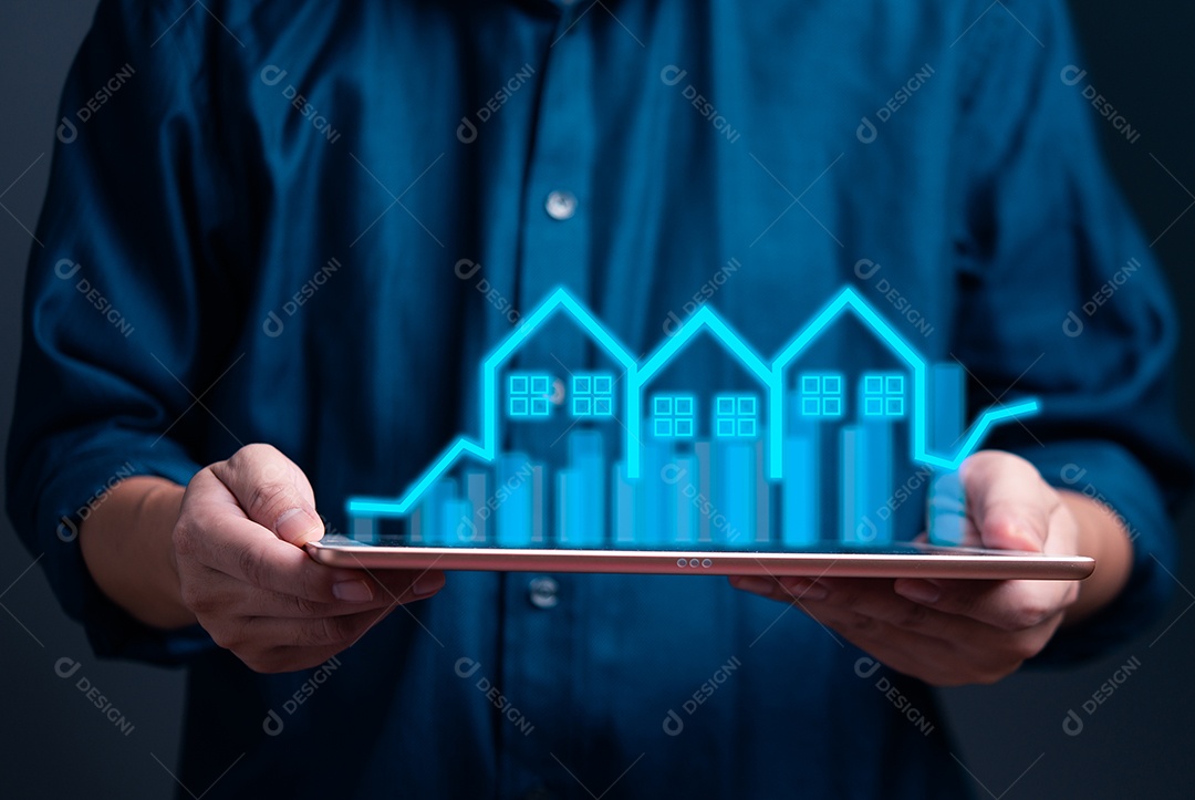 Empresário sobre um escritório