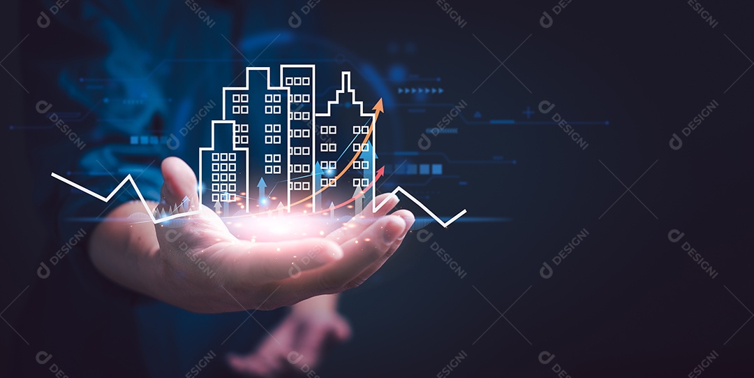 Empresário sobre um escritório