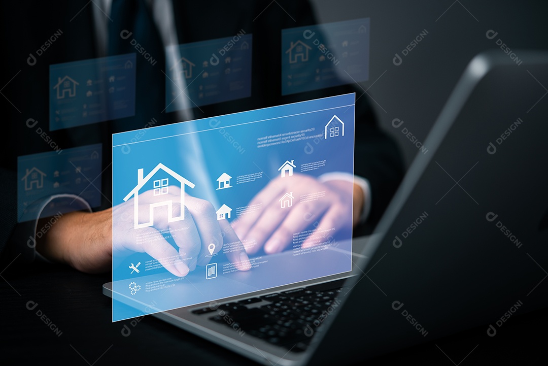 Empresário sobre um escritório