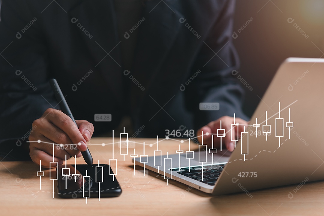 Empresário sobre um escritório