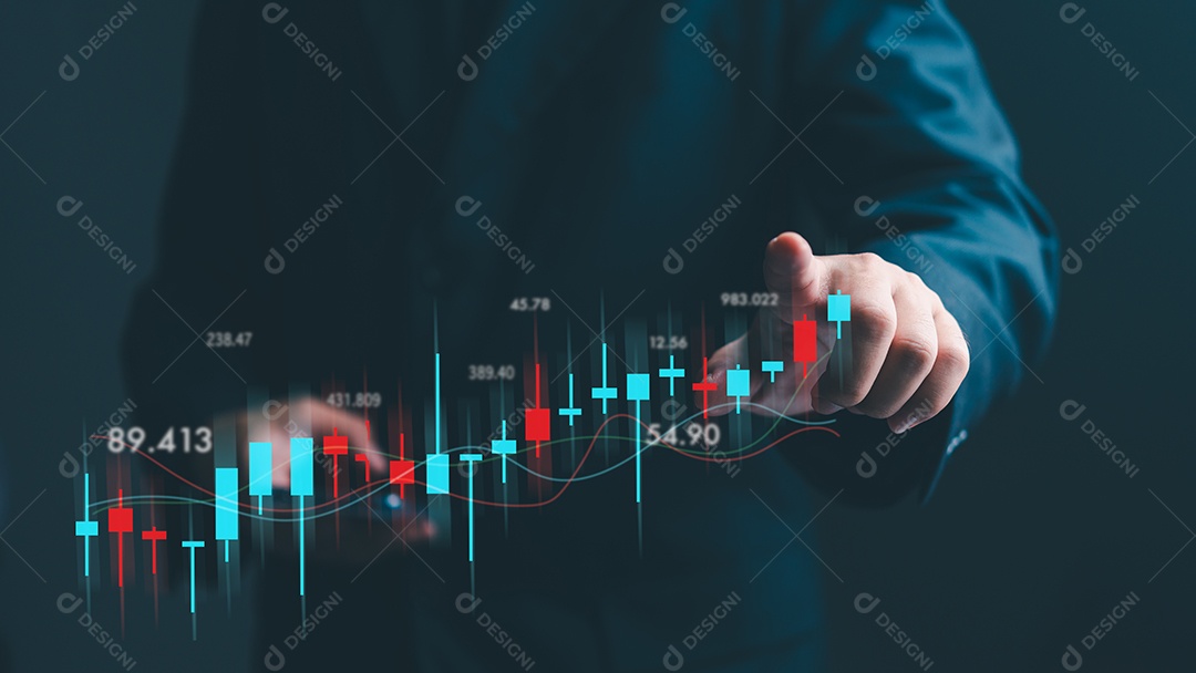 Empresário sobre um escritório