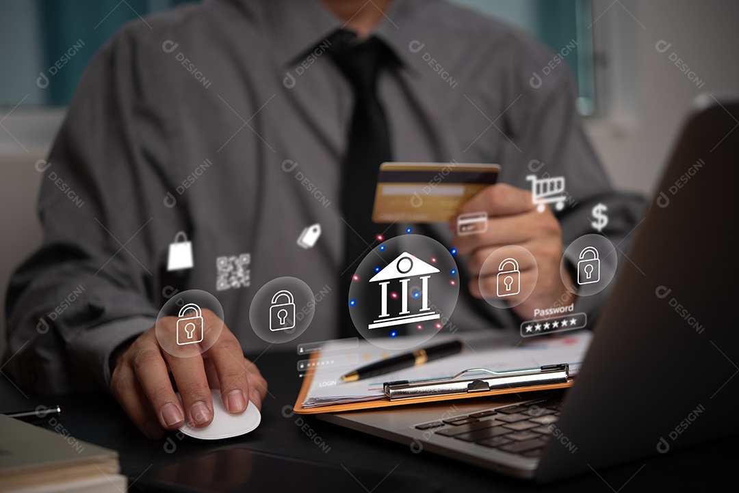 Empresário sobre um escritório