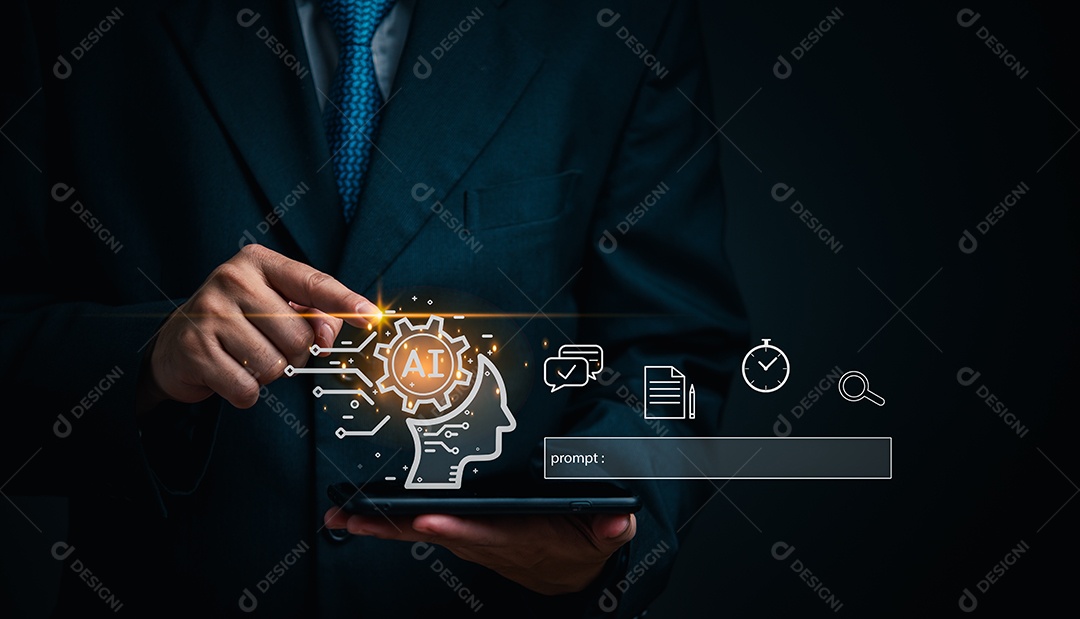 Empresário sobre um escritório