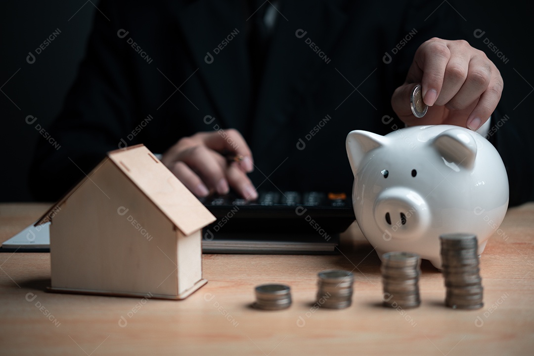 Empresário sobre um escritório