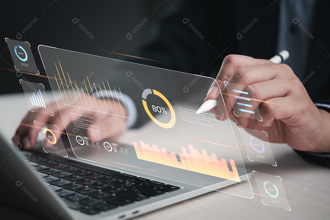 Empresário sobre um escritório