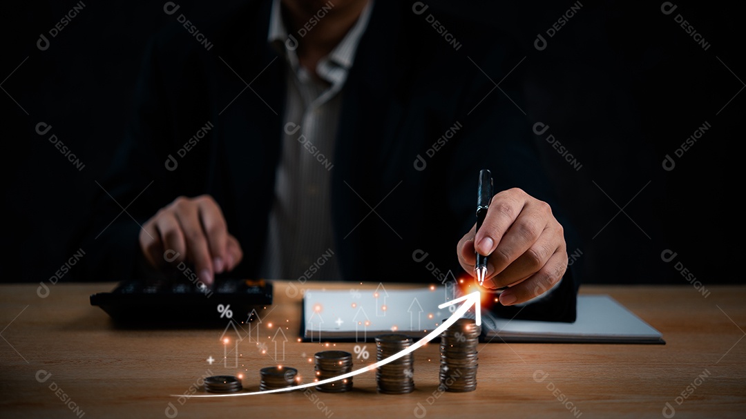 Empresário sobre um escritório