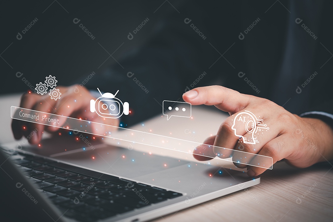 Empresário sobre um escritório