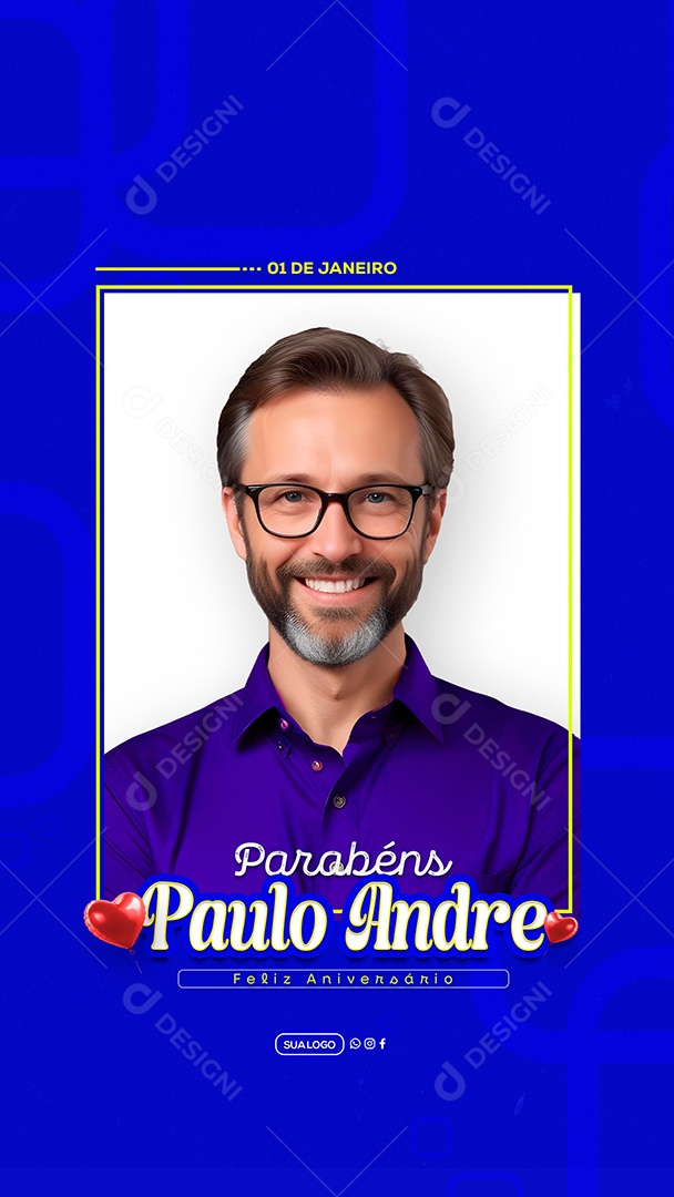 Story Parabéns Paulo Andre Social Media PSD Editável