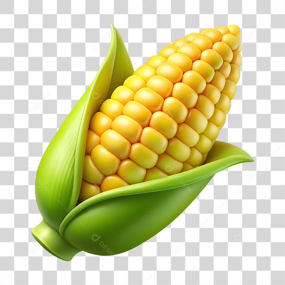 Elemento 3D Milho PNG Transparente