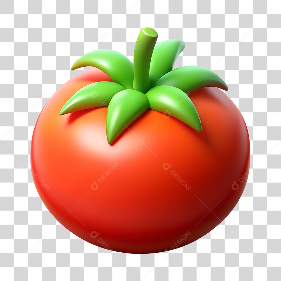 Elemento 3D Tomate PNG Transparente