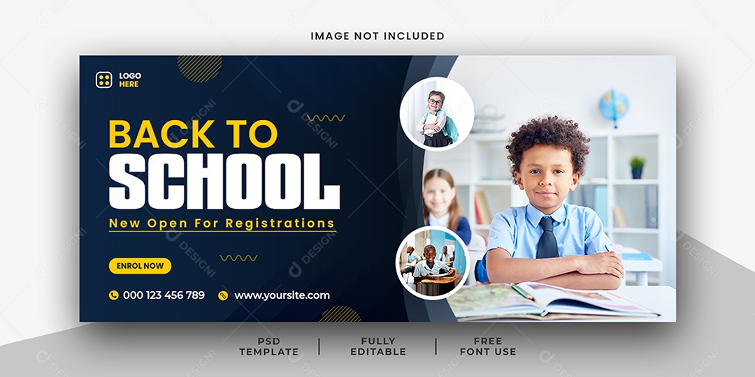 Escola de Admissão Social Media PSD Editável