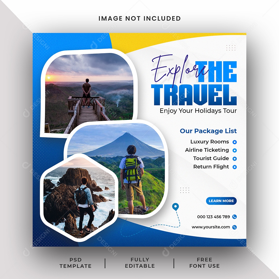 Travel Agency Explore the Social Media PSD World Editable