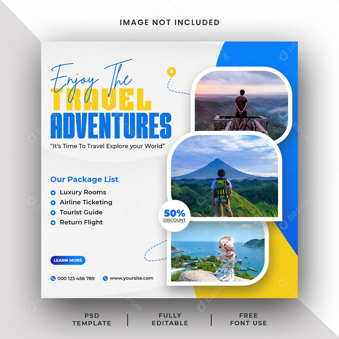 Agência de Viagem Explorando Novos Horizontes Social Media PSD Editável