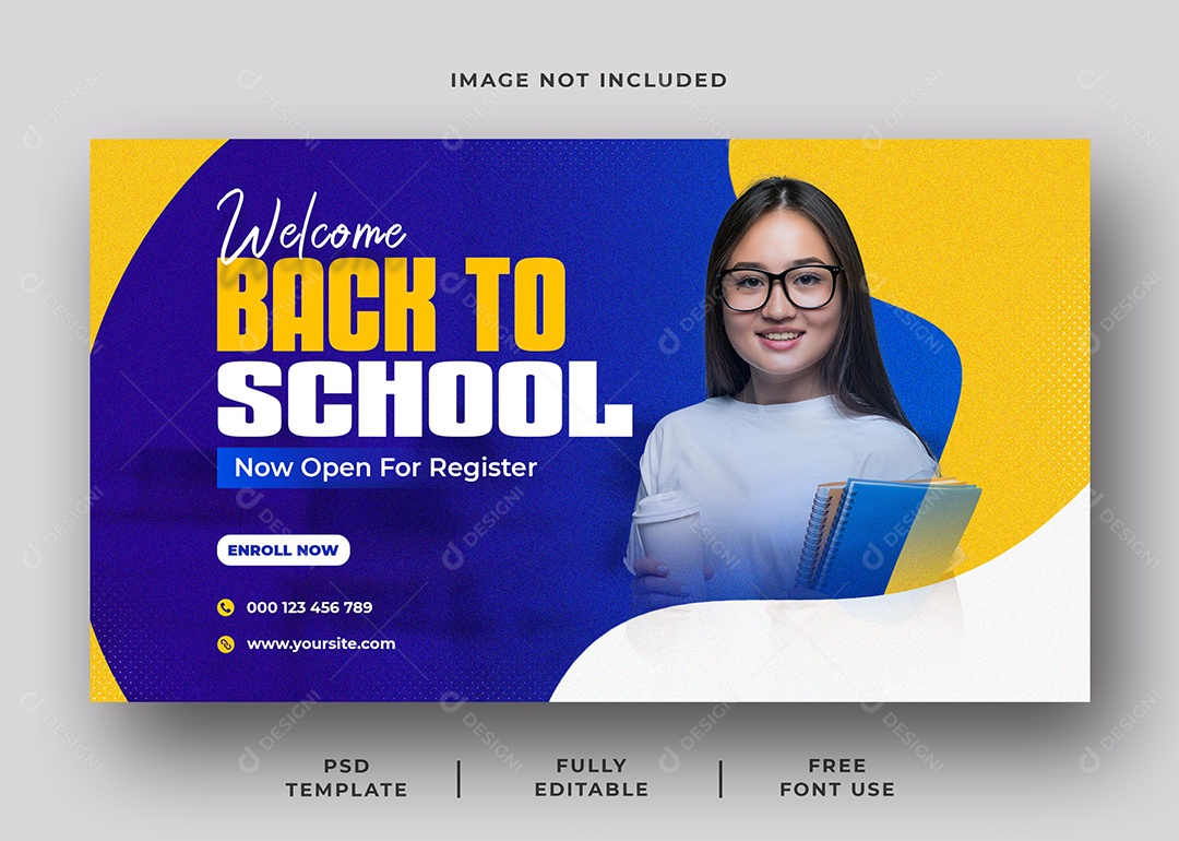 Escola de Admissão Social Media PSD Editável