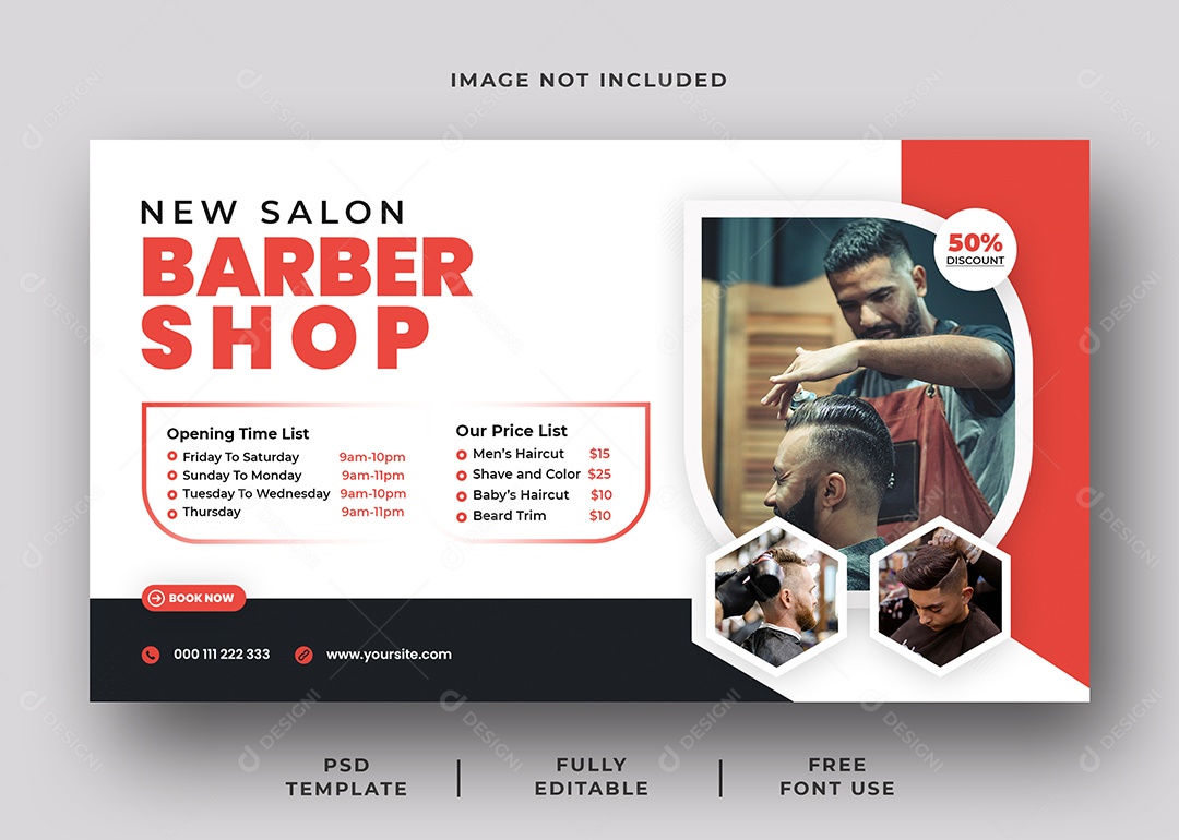 Barbearia Profissional Social Media PSD Editável