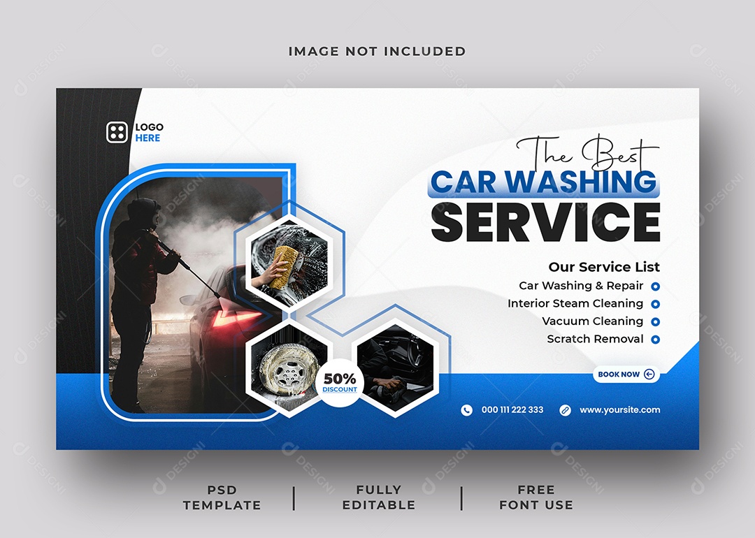 Lava Jato Serviço Profissional de Lavagem de Carros Social Media PSD Editável