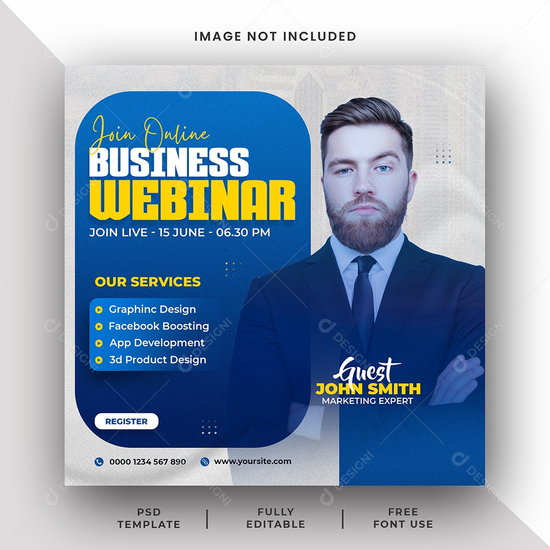 Imobiliária Webinar De Negócios Online Social Media PSD Editável