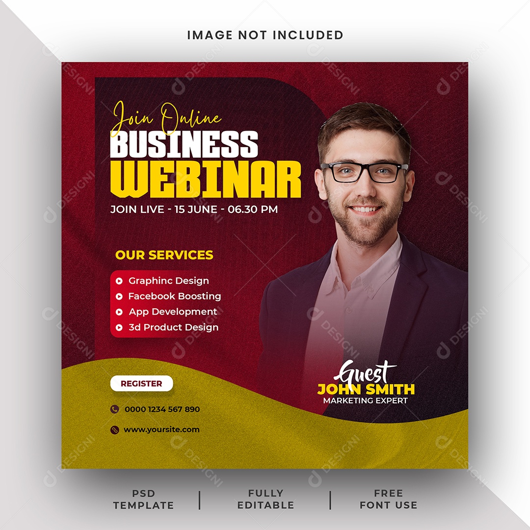 Imobiliária Webinar De Negócios Online Social Media PSD Editável