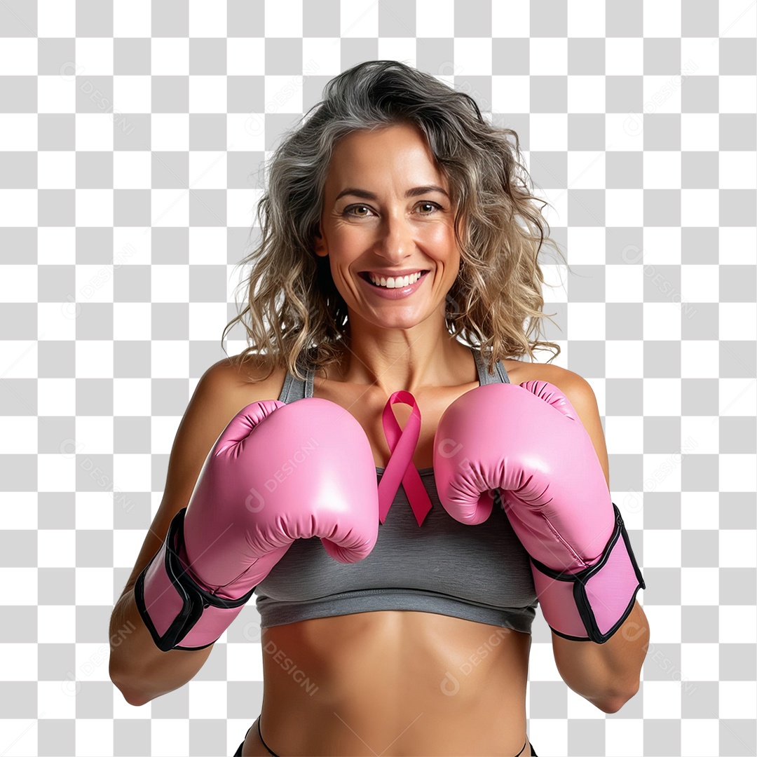 Mulher de Rosa Outubro Rosa Mês de Conscientização Sobre o Câncer de Mama PNG Transparente